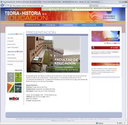 Captura de la web del Dpto. Teoria e Historia de la Educaci�n