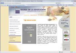 Captura de la web de Revista Teor�a de la Educaci�n